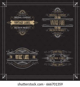 Vintage typographic label premium - vector