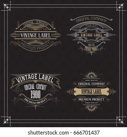 Vintage typographic label premium - vector