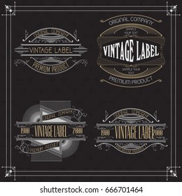 Vintage typographic label premium - vector
