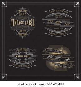 Vintage typographic label premium - vector