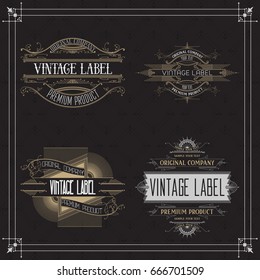 Vintage typographic label premium - vector