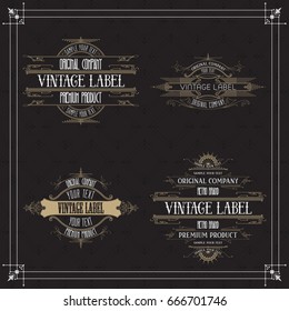 Vintage typographic label premium - vector