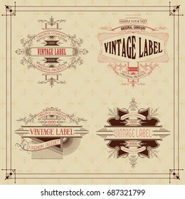 Vintage typographic label premium - vector