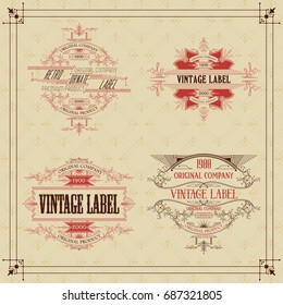 Vintage typographic label premium - vector