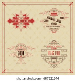 Vintage typographic label premium - vector