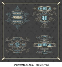 Vintage typographic label premium - vector