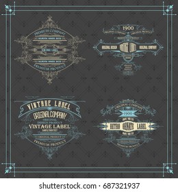 Vintage typographic label premium - vector