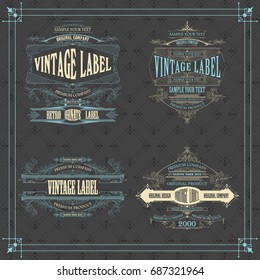 Vintage typographic label premium - vector