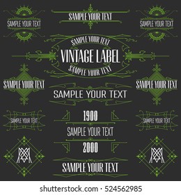Vintage typographic labels premium - vector
