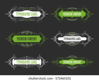 Vintage typographic labels premium - vector