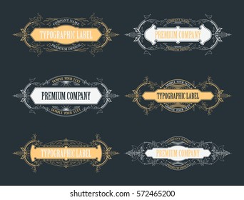 Vintage typographic labels premium - vector