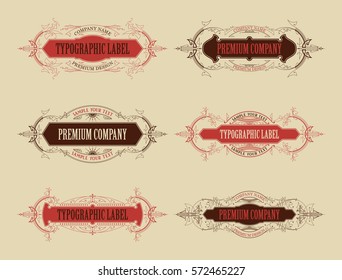 Vintage typographic labels premium - vector