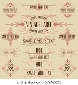 Vintage typographic labels premium - vector
