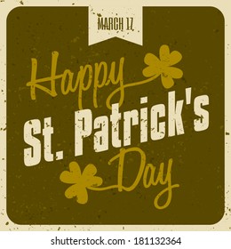 Vintage typographic style St. Patrick's Day greeting card.