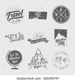 Vintage Typographic Travel & Adventure Vector Set