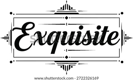Vintage typographic vector of Exquisite wordmark decorative geometric emblem for branding packaging apparel posters labels marketing designs