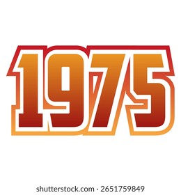Tipografia vintage de 1975 em estilo retro, para camisetas, adesivos, cartazes