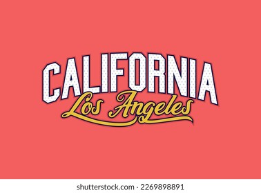 Vintage typography california slogan print for graphic tee t shirt or sweatshirt - Vector
