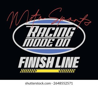 Vintage typography car motor race slogan print with retro racing elements for graphic tee t shirt or poster card - Vector