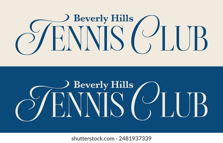 Vintage typography college sporty athletic los angeles beverly hills sport tennis club slogan print with racket and ball illustration for graphic tee t shirt or sweatshirt hoodie - Vector