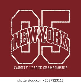 Vintage typography college united states of america state varsity league championship retro number slogan colorful print for graphic tee t shirt or sweatshirt hoodie - Vector