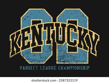 Vintage typography college united states of america state varsity league championship retro number slogan colorful print for graphic tee t shirt or sweatshirt hoodie - Vector