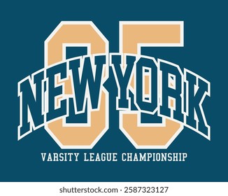 Vintage typography college united states of america state varsity league championship retro number slogan colorful print for graphic tee t shirt or sweatshirt hoodie - Vector