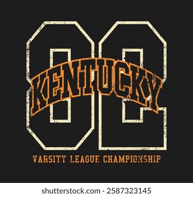 Vintage typography college united states of america state varsity league championship retro number slogan colorful print for graphic tee t shirt or sweatshirt hoodie - Vector