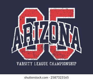 Vintage typography college united states of america state varsity league championship retro number slogan colorful print for graphic tee t shirt or sweatshirt hoodie - Vector