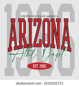 Vintage typography college varsity Arizona Athl. Dept. slogan print for graphic tee t shirt or sweatshirt - Vector