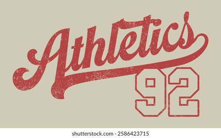 Vintage typography college varsity baseball league athletics retro slogan print for graphic tee t shirt or sweatshirt hoodie - Vector