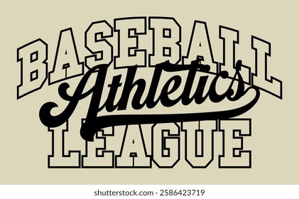 Vintage typography college varsity baseball league athletics retro slogan print for graphic tee t shirt or sweatshirt hoodie - Vector