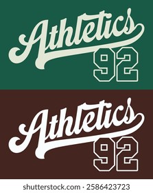 Vintage typography college varsity baseball league athletics retro slogan print for graphic tee t shirt or sweatshirt hoodie - Vector