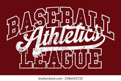 Vintage typography college varsity baseball league athletics retro slogan print for graphic tee t shirt or sweatshirt hoodie - Vector