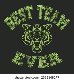 Vintage typography college varsity best team ever slogan print for graphic tee t shirt or sweatshirt - Vector