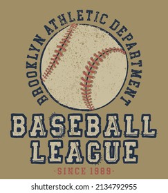 Vintage typography college varsity brooklyn athletic department baseball team slogan print for graphic tee t shirt or sweatshirt - Vector