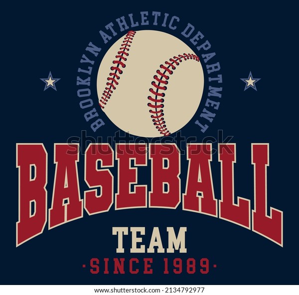 Vintage typography college varsity brooklyn\
athletic department baseball team slogan print for graphic tee t\
shirt or sweatshirt -\
Vector