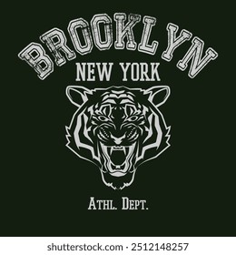 Vintage typography college varsity Brooklyn-New york slogan print for graphic tee t shirt or sweatshirt - Vector