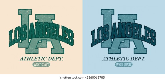 Vintage typography college varsity California Los Angeles Athletic Department slogan print for graphic tee t shirt or sweatshirt hoodie - Vector