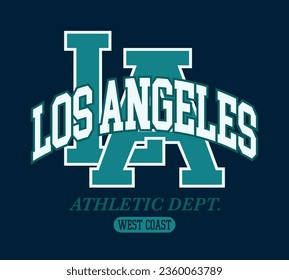 Vintage typography college varsity California Los Angeles Athletic Department slogan print for graphic tee t shirt or sweatshirt hoodie - Vector