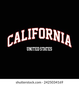 Vintage typography college varsity california united states of america slogan print for graphic tee t shirt or sweatshirt - Vector