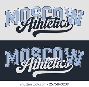 Vintage typography college varsity city athletics slogan print with calligraphy text swoosh for graphic tee t shirt or sweatshirt hoodie - Vector