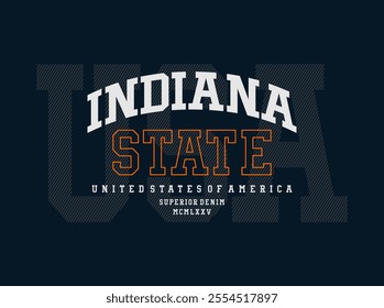 vintage typography college varsity Indiana state.USA