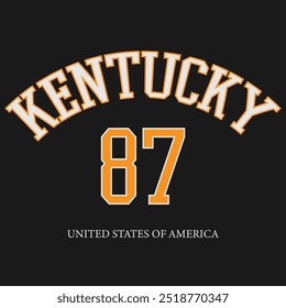 Vintage typography college varsity Kentucky slogan print for graphic tee t shirt or sweatshirt - Vector
