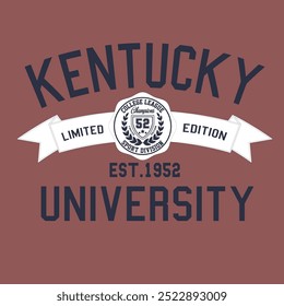 Vintage typography college varsity kentucky graphic for t-shirt or sweatshirt - Vector