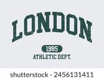 Vintage typography college varsity london city athletic department slogan print with grunge effect for graphic tee t shirt or sweatshirt hoodie - Vector