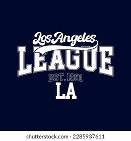 Vintage typography college varsity Los Angeles slogan print for graphic tee t shirt or sweatshirt 