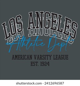 Vintage typography college varsity Los Angeles American varsity league slogan print for graphic tee t shirt or sweatshirt - Vector