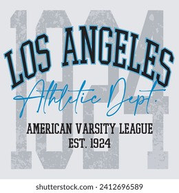 Variedad de la universidad de tipografía vintage Los Angeles laga de la liga de varsity de los estados unidos para camiseta gráfica o sudadera - Vector