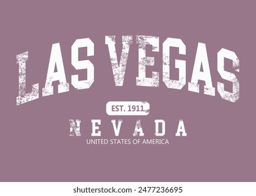 Vintage typography college varsity los vegas state slogan, Las Vegas typography design for tshirt hoodie baseball cap jacket and other uses vector